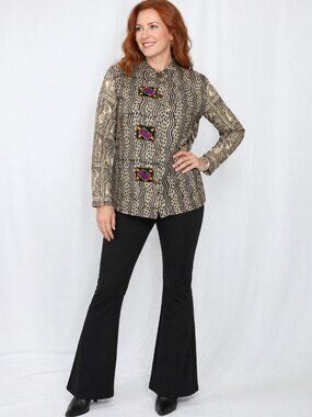 MarketPlace Handwork of India by Puspanjali M L Artisanal Geometric Applique Top